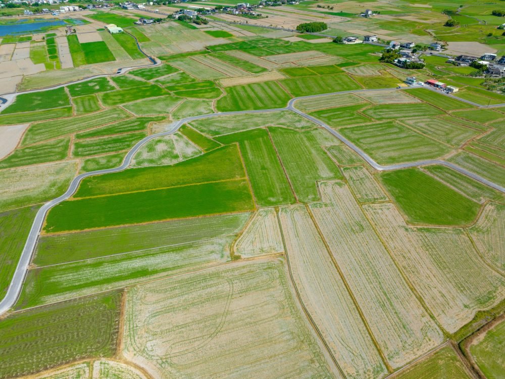 Drone fly over Yilan countryside in Taiwan